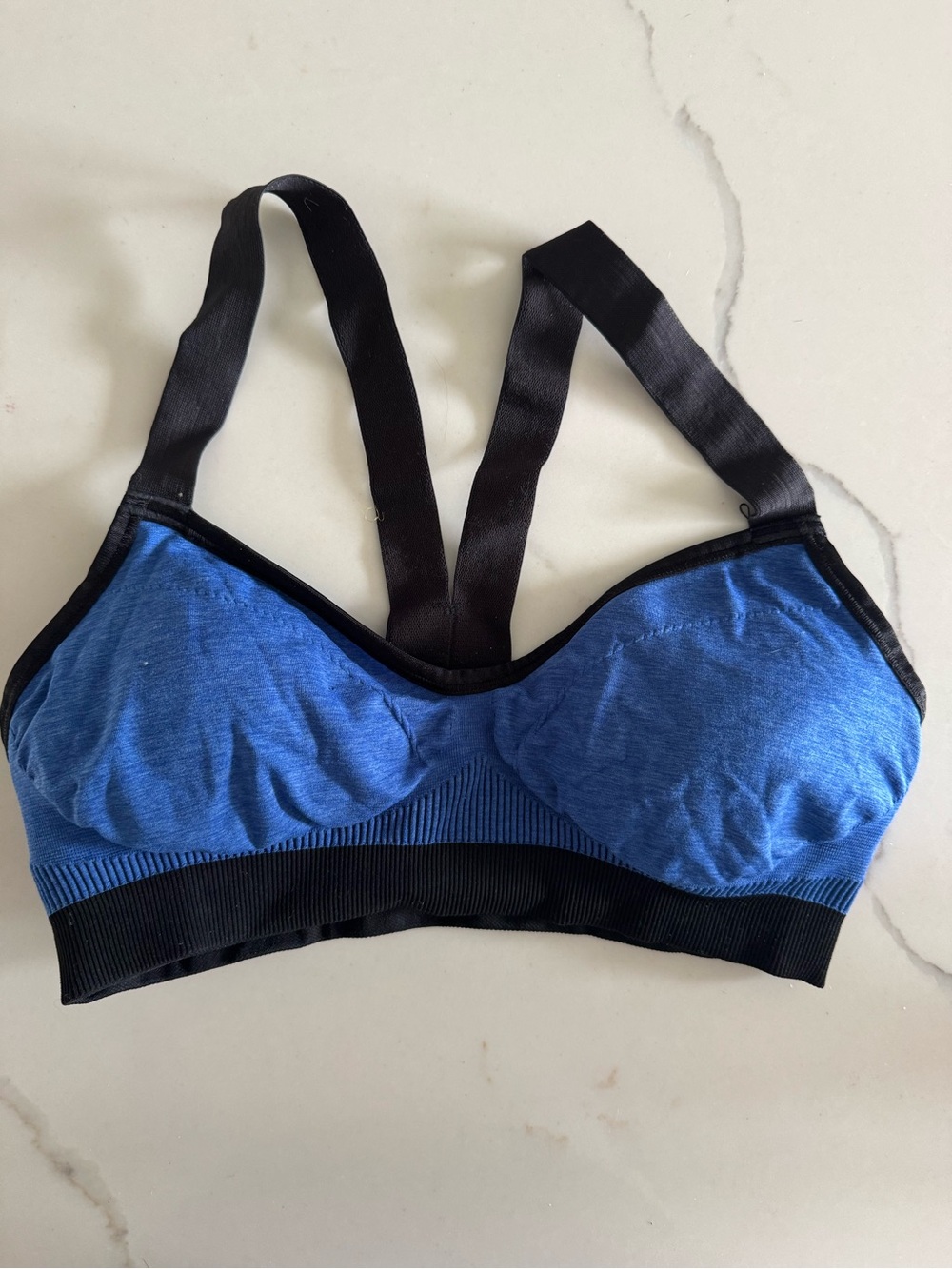 Lululemon Blue and Black Sports Bralette - light support Support